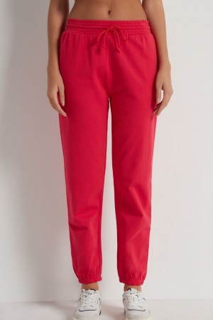 Jogger Nohavice Tezenis Joggers with Welt Pocket and Drawstring Damske Červené | SK-018673SPQ