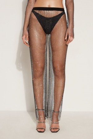 Nohavice Tezenis Limited-Edition Rhinestone Mesh Damske Čierne | SK-381290QEJ