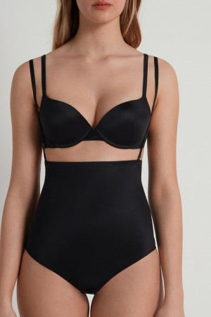 Nohavičky Tezenis Ultralight Shaping High with Straps Damske Čierne | SK-167930NOP
