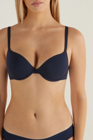 Podprsenky Tezenis Athens Push-Up in Bavlnene Damske Modre | SK-951783GWS