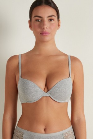 Podprsenky Tezenis Athens Push-Up in Bavlnene Damske Siva | SK-715823YBW