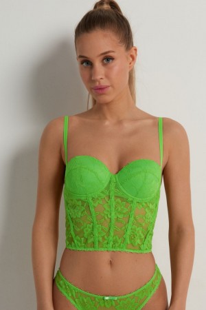Podprsenky Tezenis Blooming Cipkovane Bandeau Top Damske Zelene | SK-574036LCI