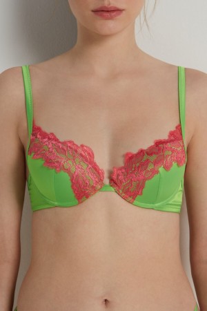 Podprsenky Tezenis Delicate Satin Moscow Push-up Damske Zelene Koralove Ruzove | SK-394857LSM