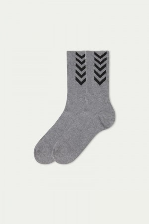 Ponozky Tezenis Patterned Bavlnene Atletická Panske Siva | SK-357926QVG