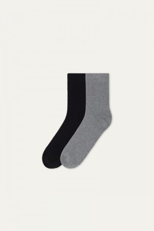 Ponozky Tezenis Thermal Bavlnene Ankle Panske Čierne Siva | SK-978203QIN