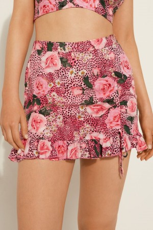 Sortky Tezenis Viscose Fabric with Side Gathering Damske Ruzove Ruzove | SK-976143HVW
