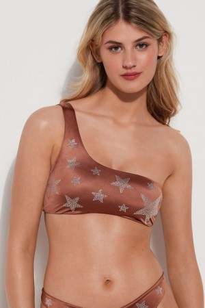 Topy Do Bikín Tezenis Crystal Stars Bra Štýl Damske Hnede | SK-370821KHO